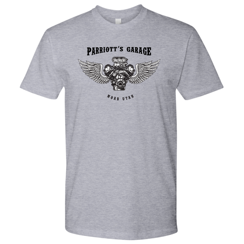 Parriott's Garage Next Level Motor Wings Mens Shirt